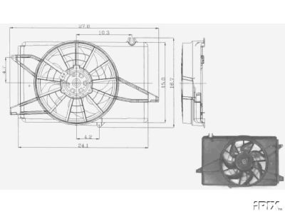 Ford taurus electric fan dimensions
