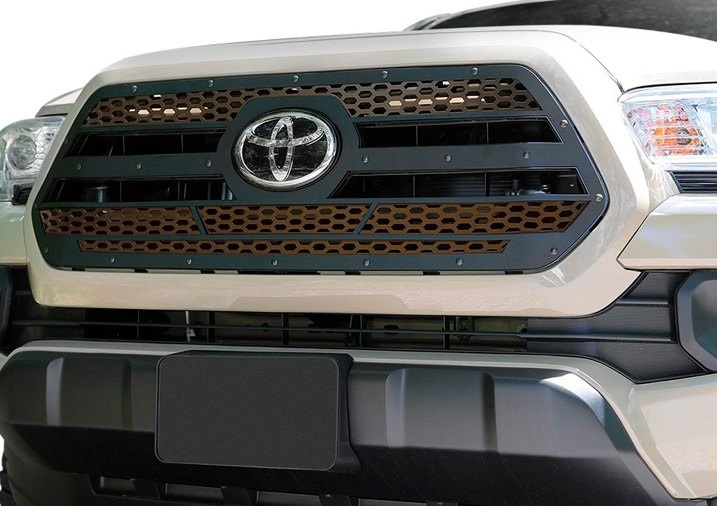 YOTATECH: CariD - Honeycomb Style Black on Bronze CNC Machined Grilles for a 2018-2019 Toyota Tacoma