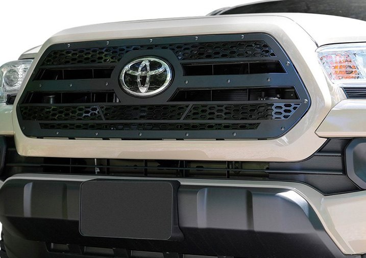 YOTATECH: CariD - Honeycomb Style Black on Black CNC Machined Grilles for a 2018-2019 Toyota Tacoma