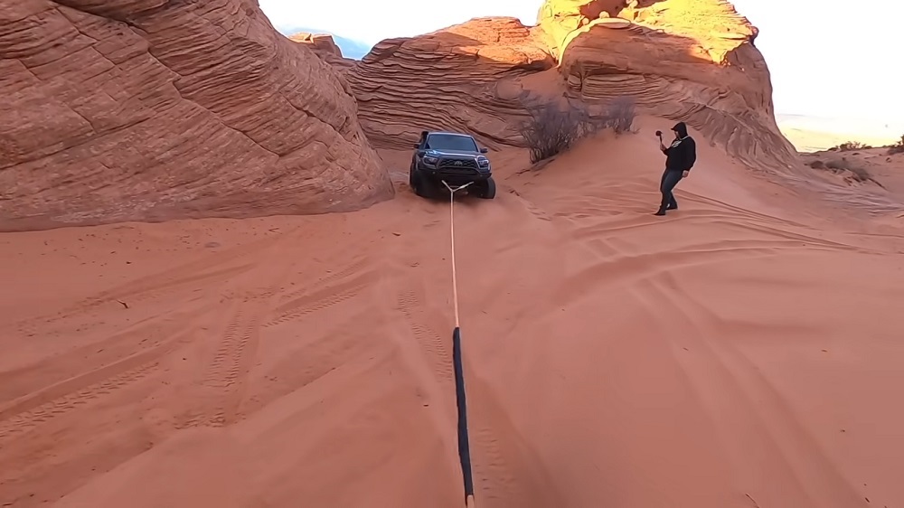 Stranded Toyota Tacoma Gets Helped Out of a Jam